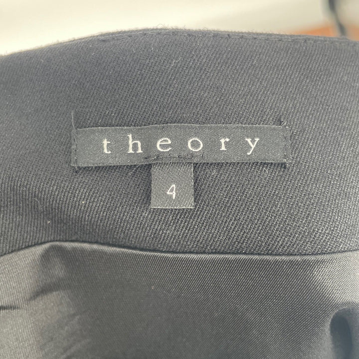 Theory Black Wool Blend Pencil Skirt Size 4 Business Professional Office