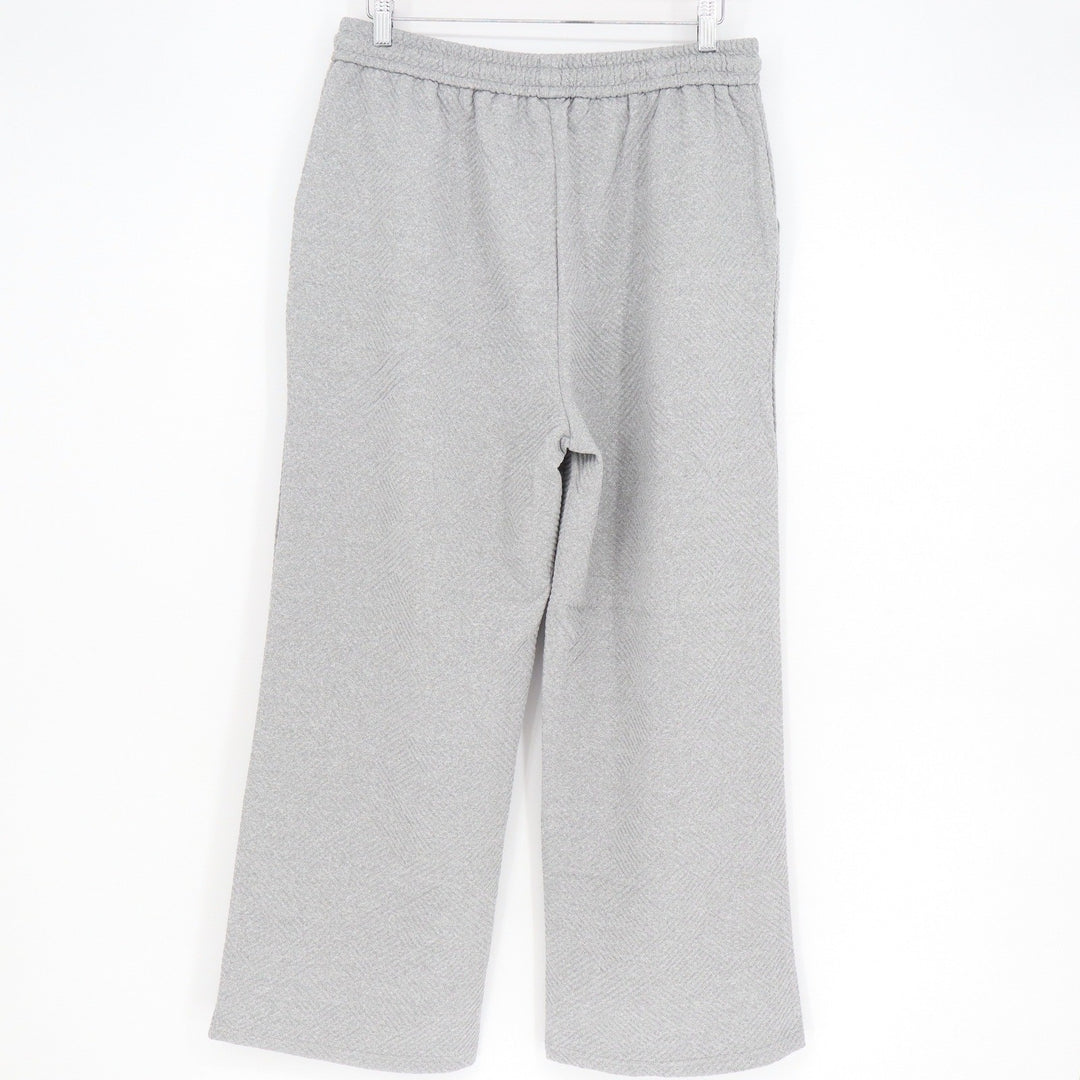 Unbranded Heather Grey Wide Leg Textured Lounge Pants Large Drawstring Knit L