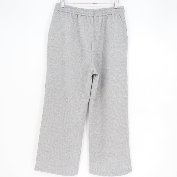 Unbranded Heather Grey Wide Leg Textured Lounge Pants Large Drawstring Knit L