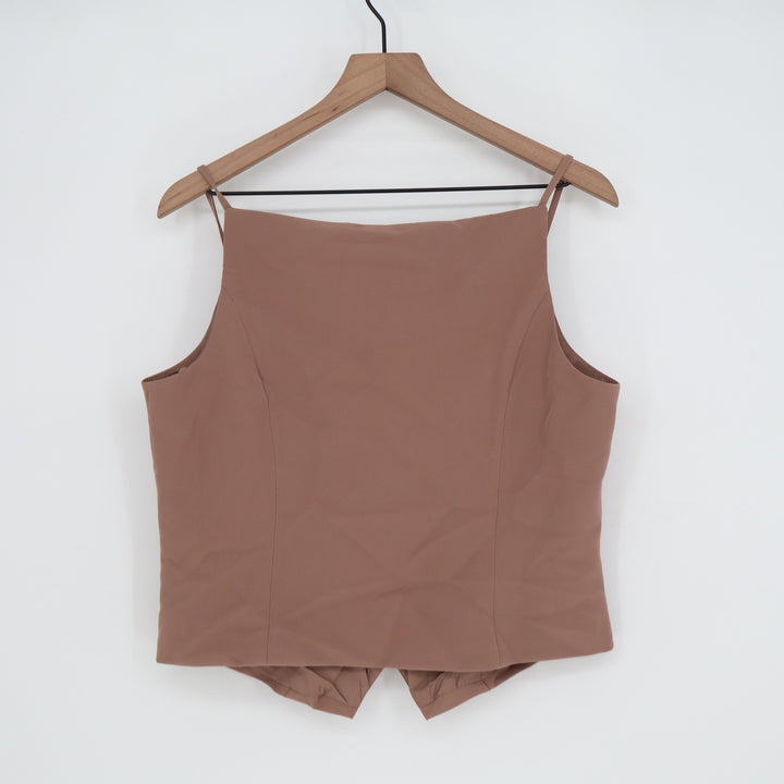 Sincerely Jules Mauve Brown Button Front Vest Cami Top Large