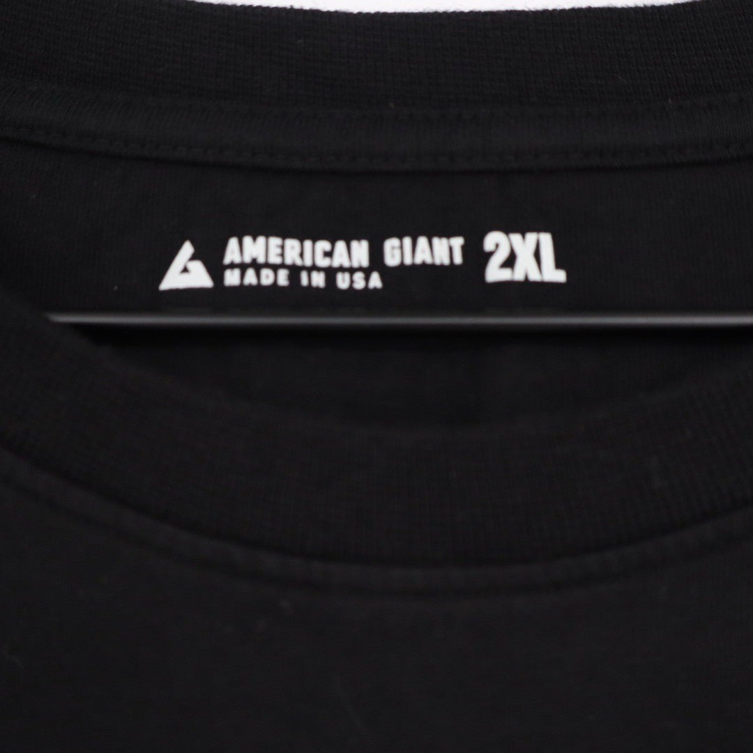 American Giant Mens Black Cotton Pocket T Shirt Size 2XL Made in USA