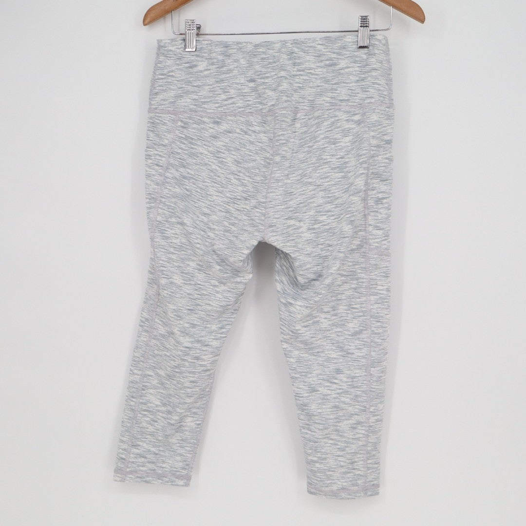 Fengbay Capri Leggings Womens XL Heather Gray Space Dye High Waisted Workout