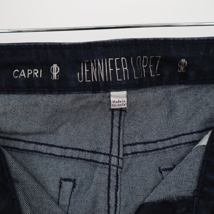 Jennifer Lopez Womens Dark Wash Denim Capri Jeans Size 6 Blue Stretch Cropped