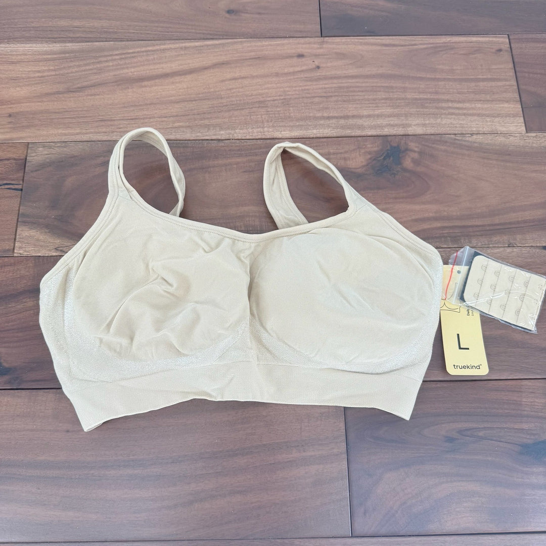 Truekind Daily Comfort Wirefree Shaper Bra Beige Size L Seamless Smoothing