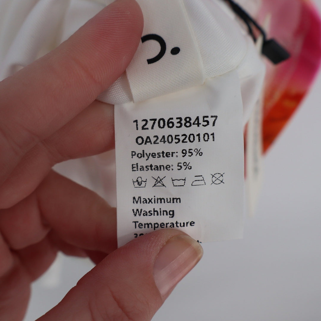 Commense Floral Poppy Print Mini Dress White Blue Pink XS Spaghetti Strap