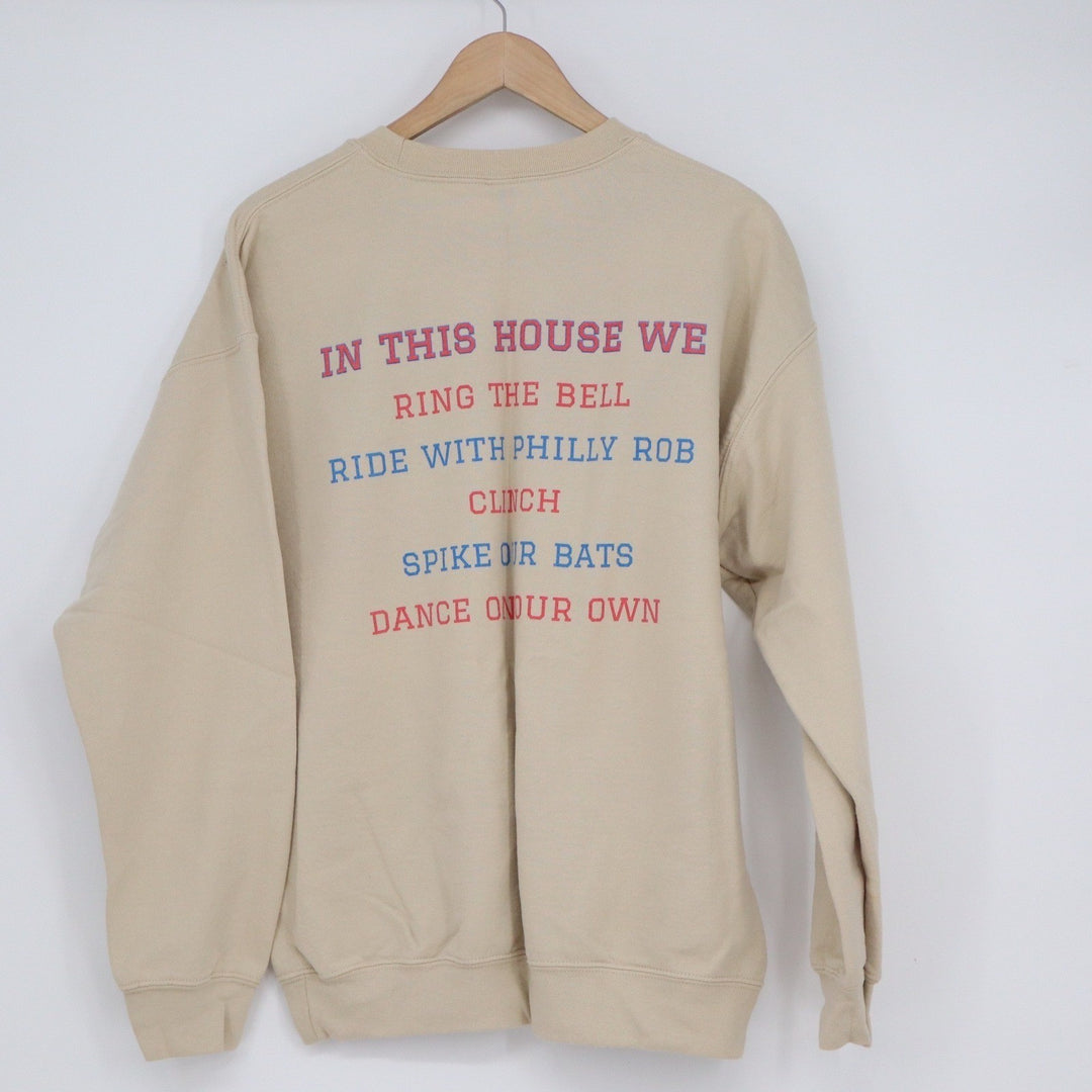 Gildan Bryce's House Philadelphia Baseball Graphic Crewneck Sweatshirt Tan L