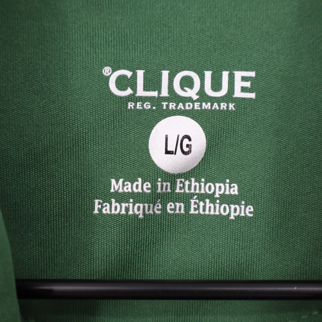CLIQUE Golf Polo Shirt Green Short Sleeve Embroidered Rivercrest Size L