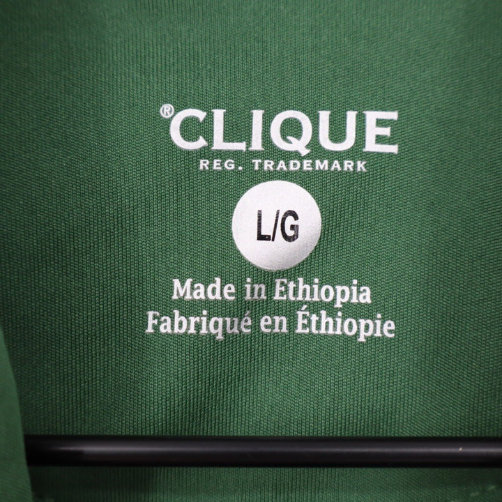CLIQUE Golf Polo Shirt Green Short Sleeve Embroidered Rivercrest Size L