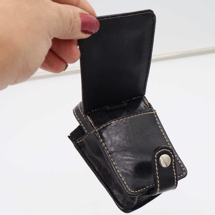 Unbranded Belt Pouch Unisex OS Black Leather Utility Snap Swivel Clip Excellent