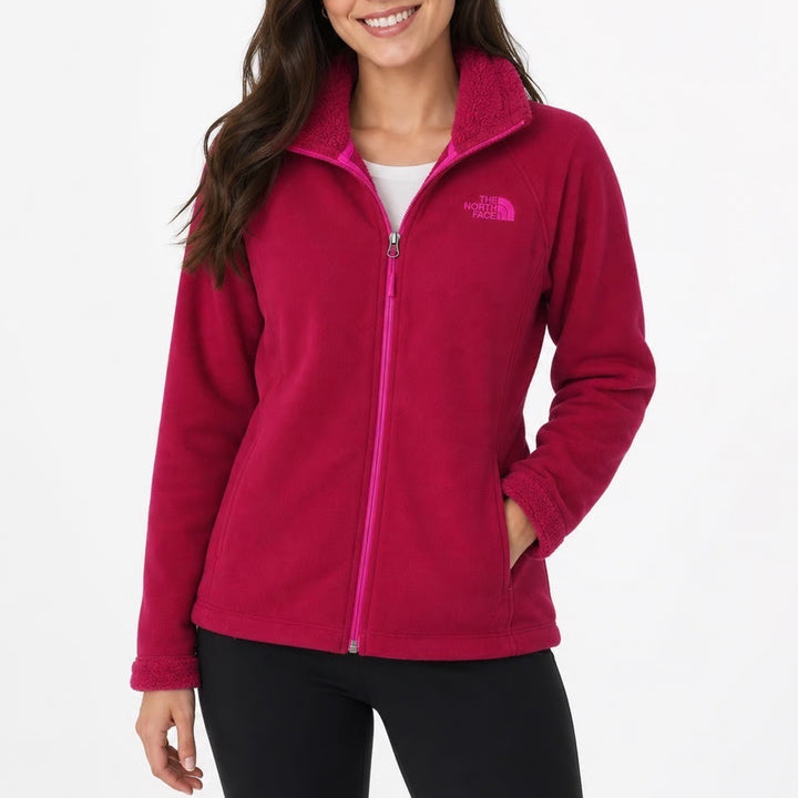 The North Face Womens Full Zip Fleece Jacket Magenta Pink Size L
