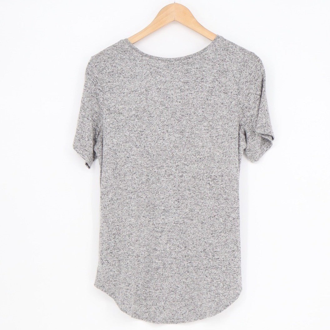 Old Navy Luxe T-Shirt Womens Small Heather Gray Knit Short Sleeve Crew Neck