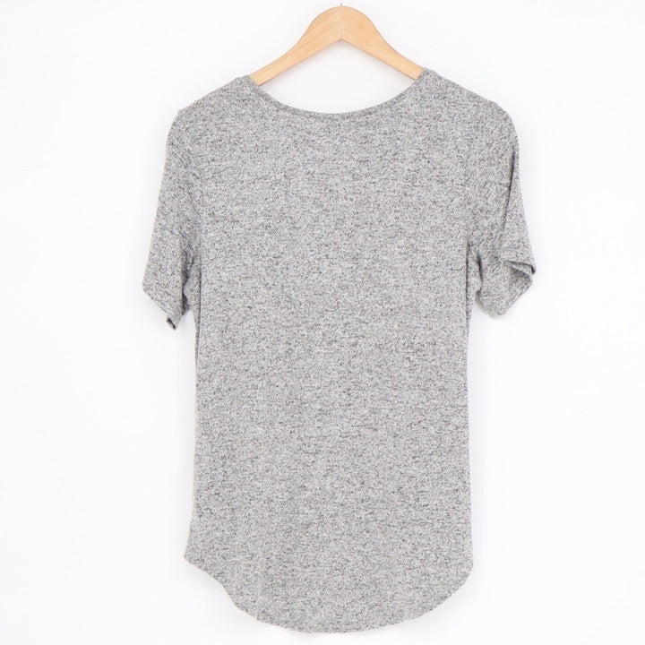 Old Navy Luxe T-Shirt Womens Small Heather Gray Knit Short Sleeve Crew Neck