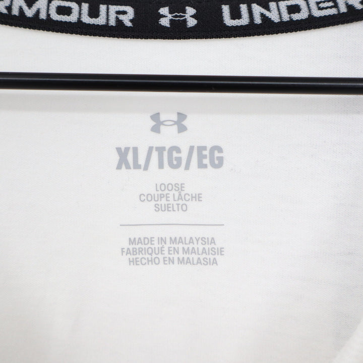 Under Armour Mens XL White Evolution Logo Graphic Loose Fit T-Shirt 1390165-100