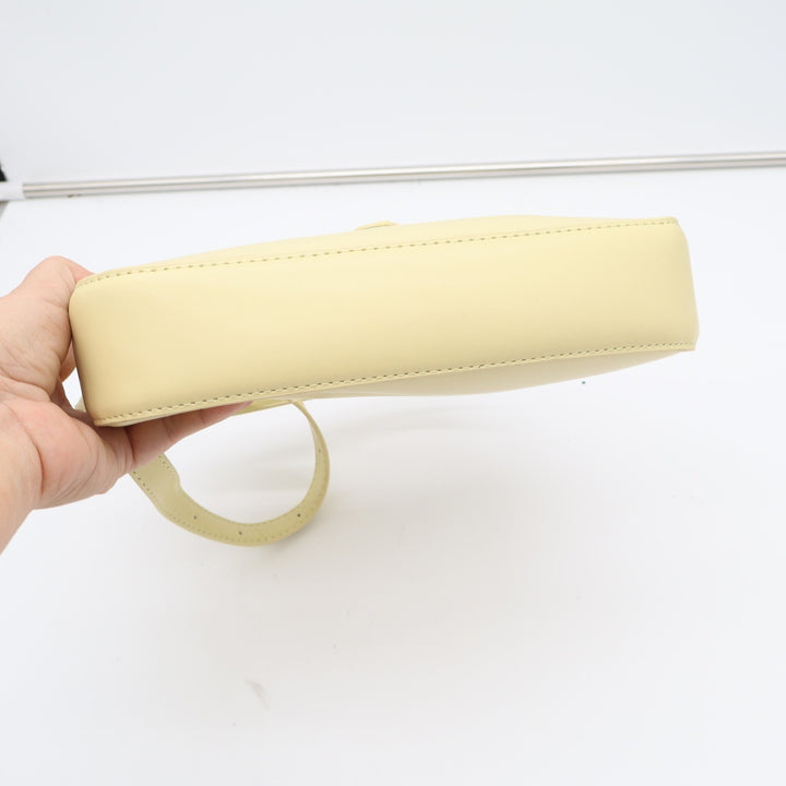 Unbranded Shoulder Bag Womens OS Hobo Piston Lock Pastel Yellow Minimalist EX
