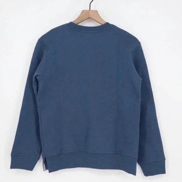 American Giant Midweight Sweatshirt Womens XS Blue Cotton Fleece Lined Side Slit