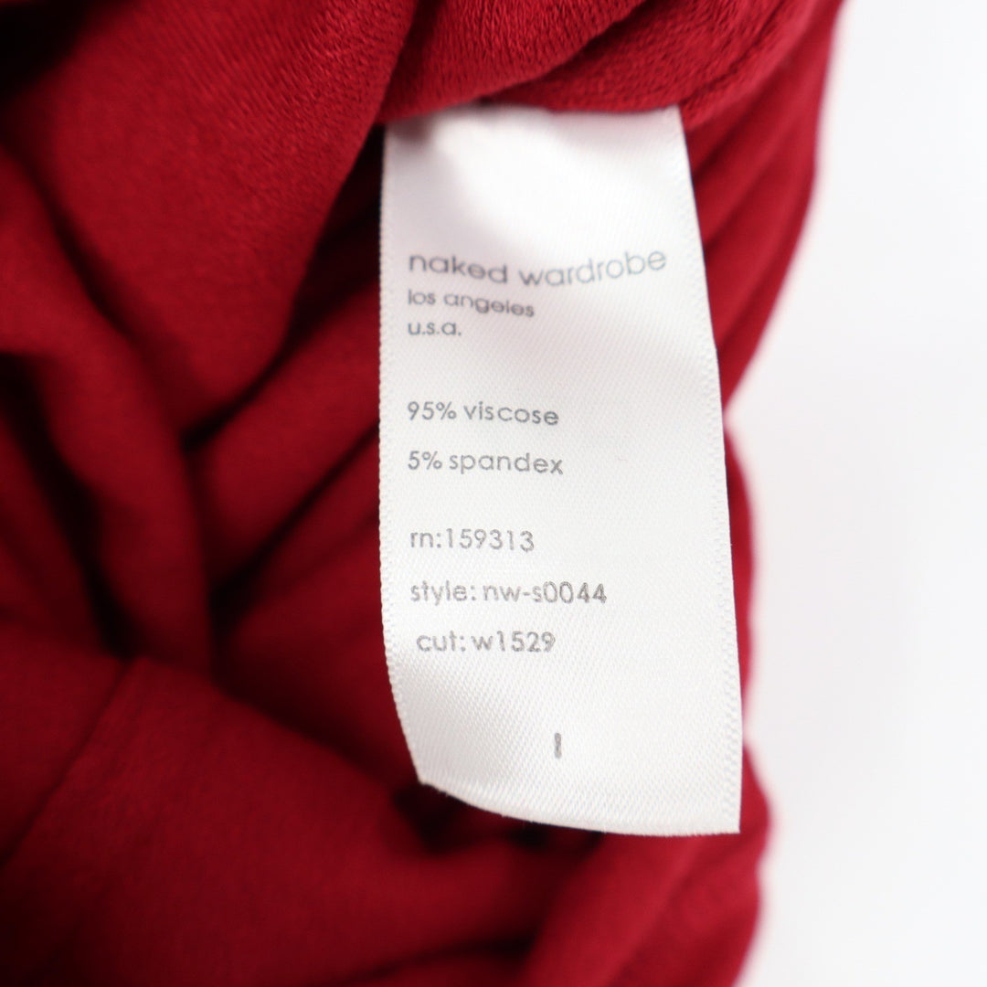 Naked Wardrobe Red Bodycon Maxi Skirt Viscose Spandex Size L Large