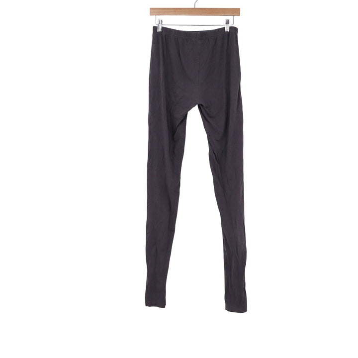 Morrio Womens XL Charcoal Gray Solid Elastic Waist Full Length Leggings Slim Fit