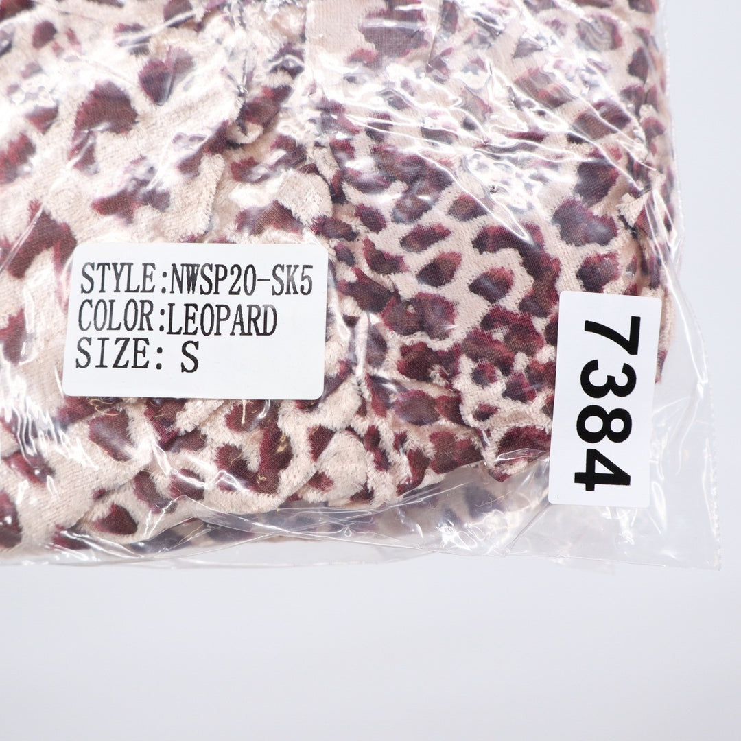 Naked Wardrobe Leopard Print Ruched Side Drape Mini Skirt NWSP20-SK5 Brown Small