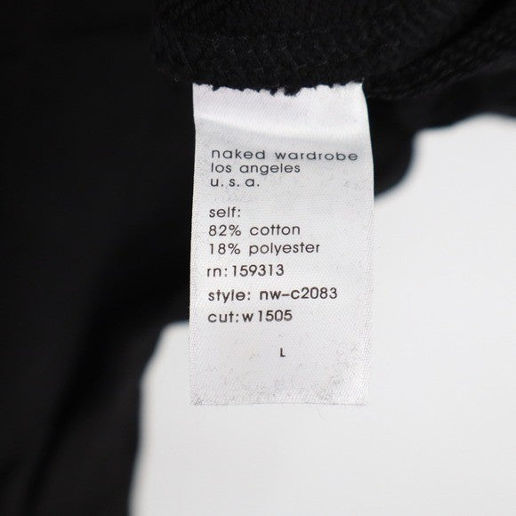 Naked Wardrobe Mens Black Sweatshirt and Jogger Sweatpants Set Size L