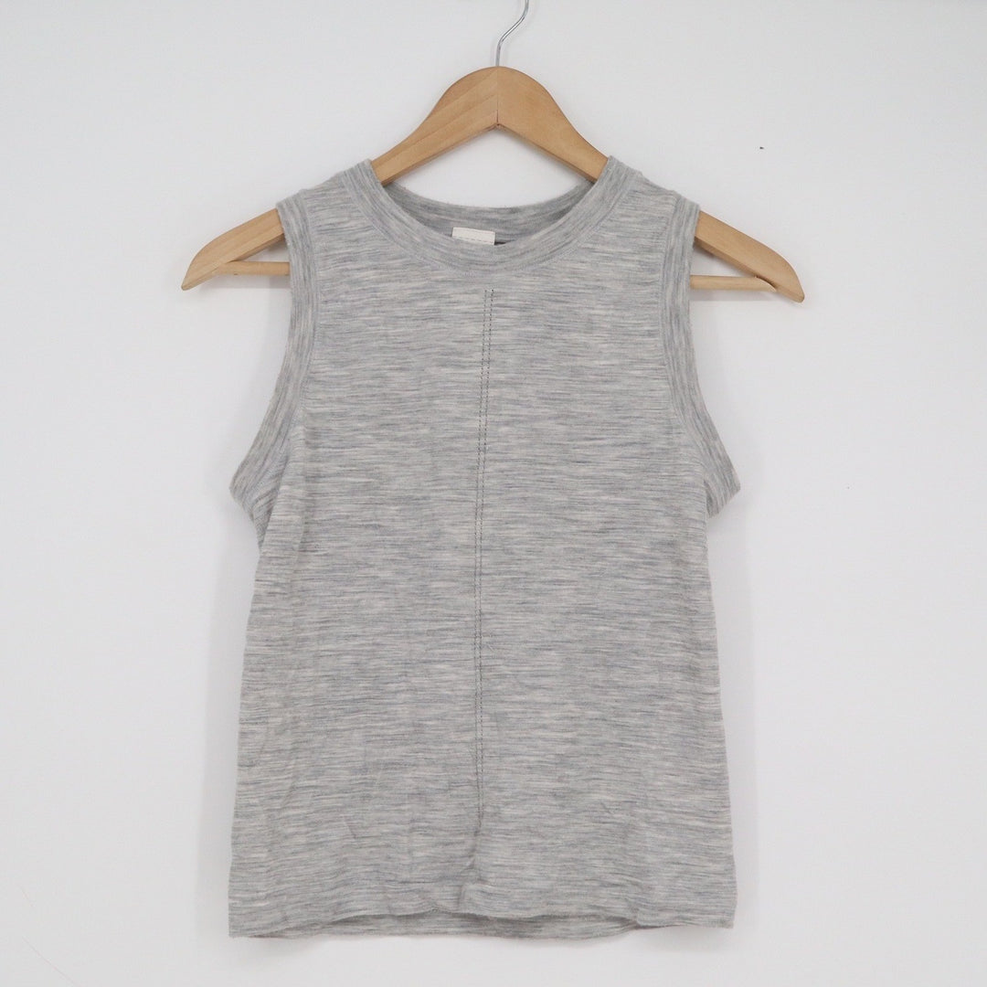 Athleta Womens Grey Wool Blend Sleeveless Crew Neck Performance Tank Top Size S