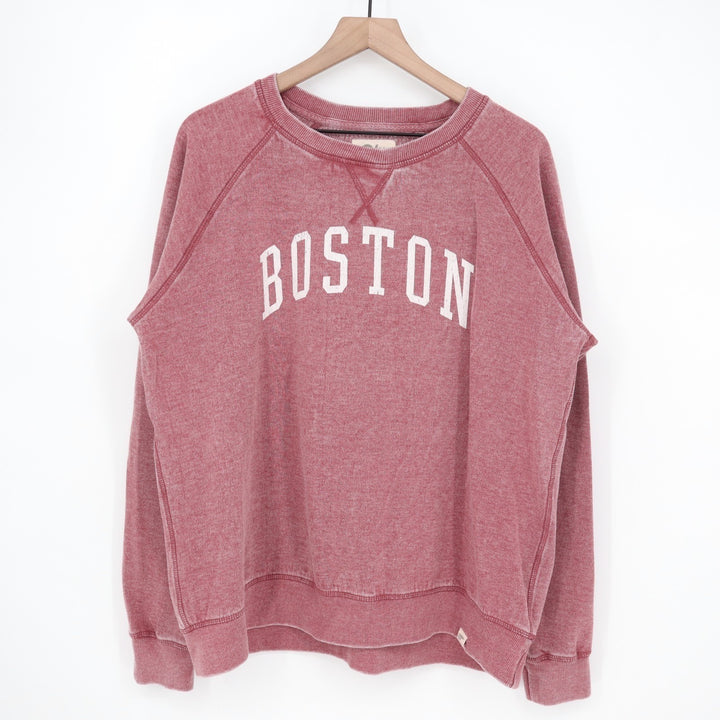 Blue84 Sweatshirt Womens XL Pink Cotton Bosten Fleece Crew Neck Raglan Sleeve