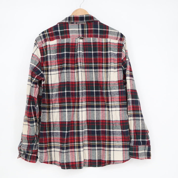 Eddie Bauer Flannel Shirt Mens Large Multi Plaid Cotton Spread Collar Button Up