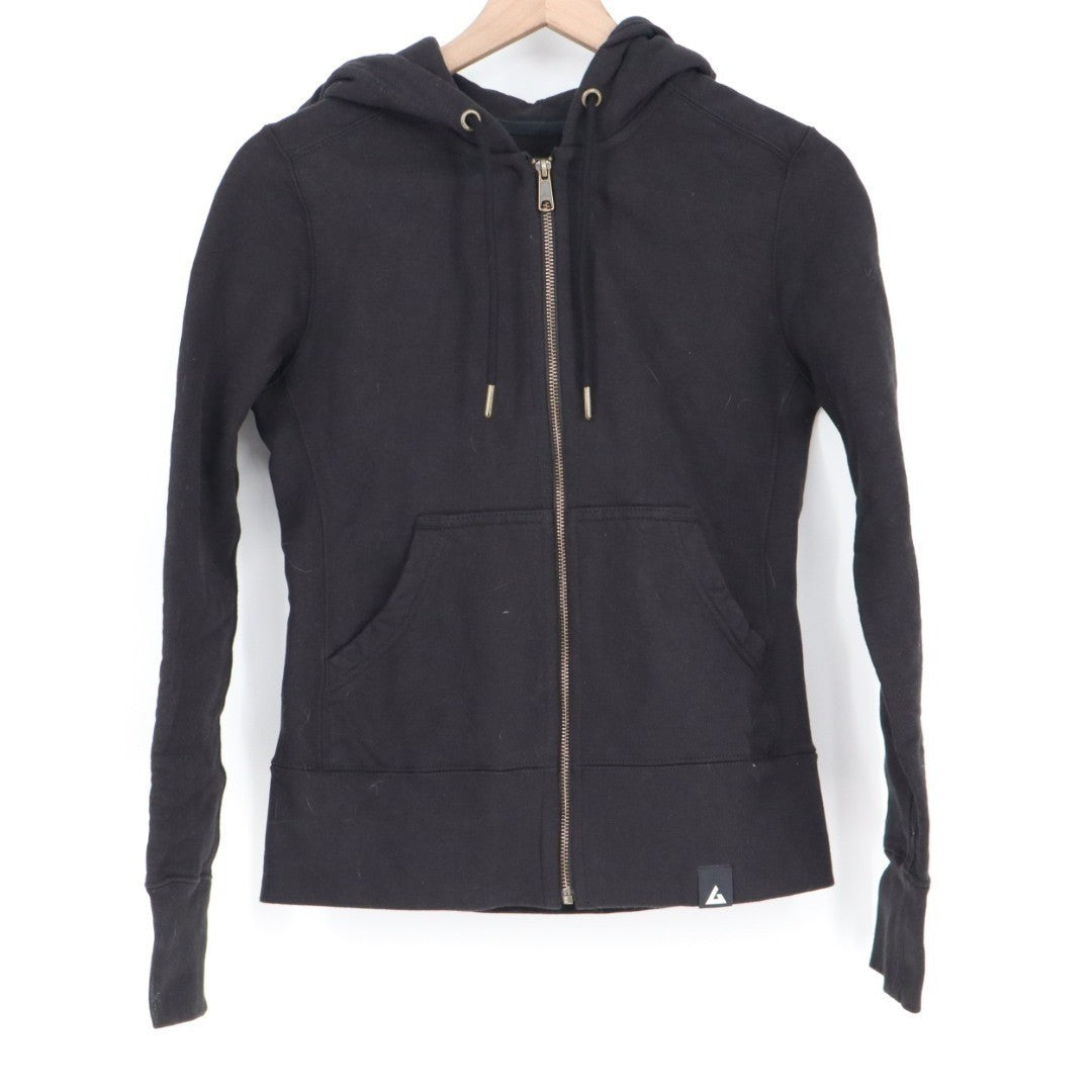 American Giant Classic Hoodie Womens XS Black Full Zip Cotton Long Sleeve