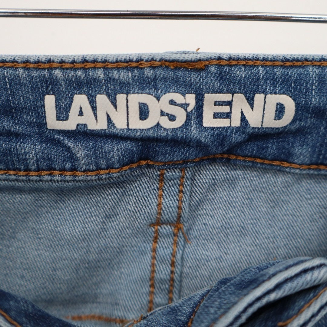 Lands' End Jeans Womens 16 blue denim Cotton Stretch Preppy 5-Pockets Skinny Leg