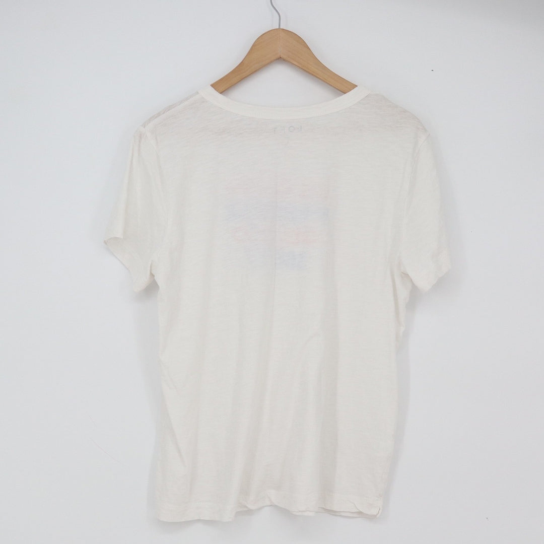 LOFT T-Shirt Womens L Graphic Ice Cream Popsicle White Short Sleeve Excellent