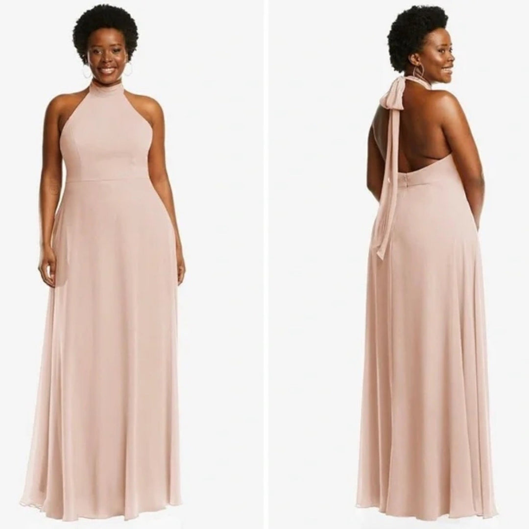 After Six High Neck Halter Backless Maxi Dress Size 8