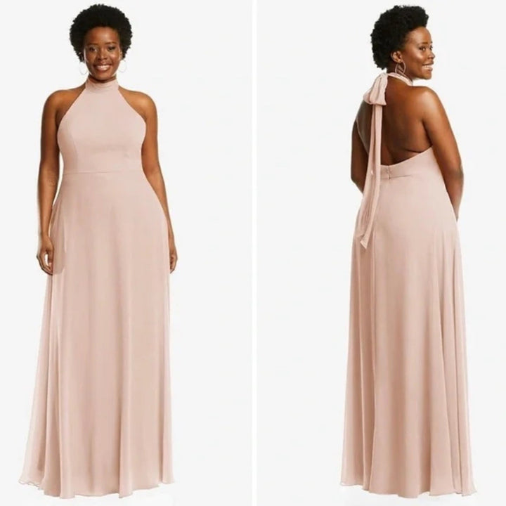 After Six High Neck Halter Backless Maxi Dress Size 8