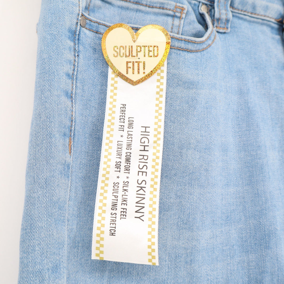 Skinny Fries Womens High Rise Sculpted Skinny Jeans Light Blue Size 13 NWT