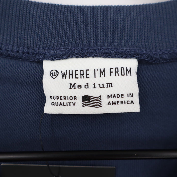 Where I'm From Boston USA Graphic Easy Tee Navy Blue Cotton T-Shirt Medium