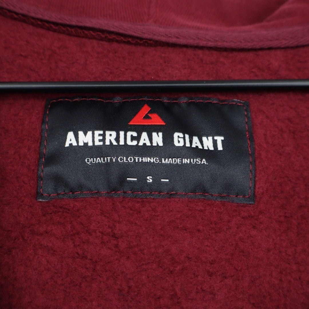 American Giant Classic Full Zip Hoodie Mens Small Spiced Apple Fleece Lined Logo