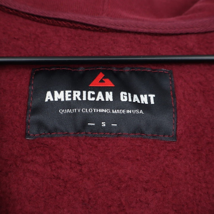American Giant Classic Full Zip Hoodie Mens Small Spiced Apple Fleece Lined Logo