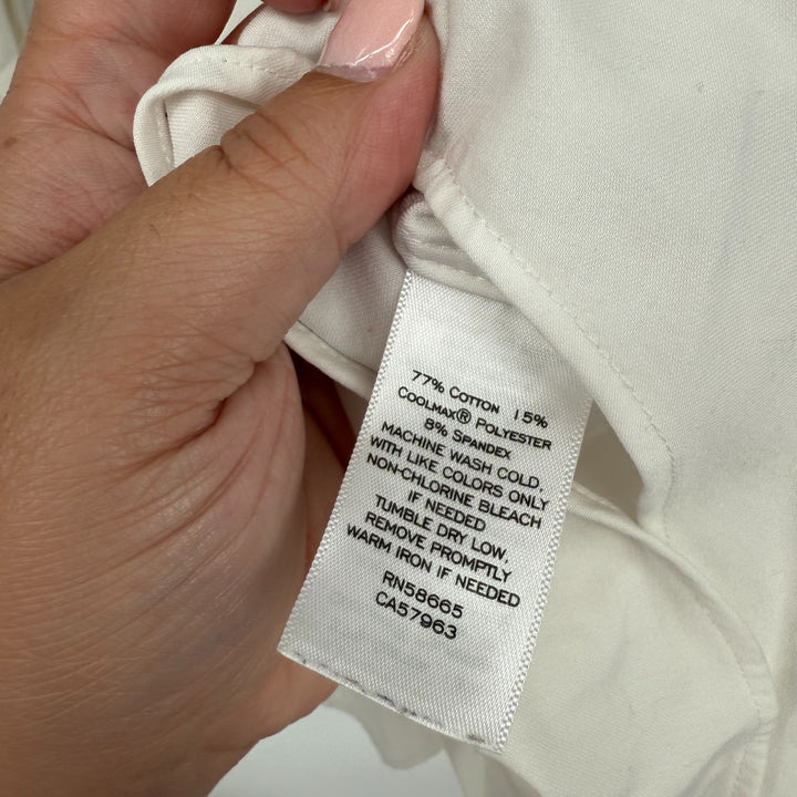 Nordstrom Tech Smart Extra Trim Fit Dress Shirt Mens 15.5 Beige Cotton Stretch