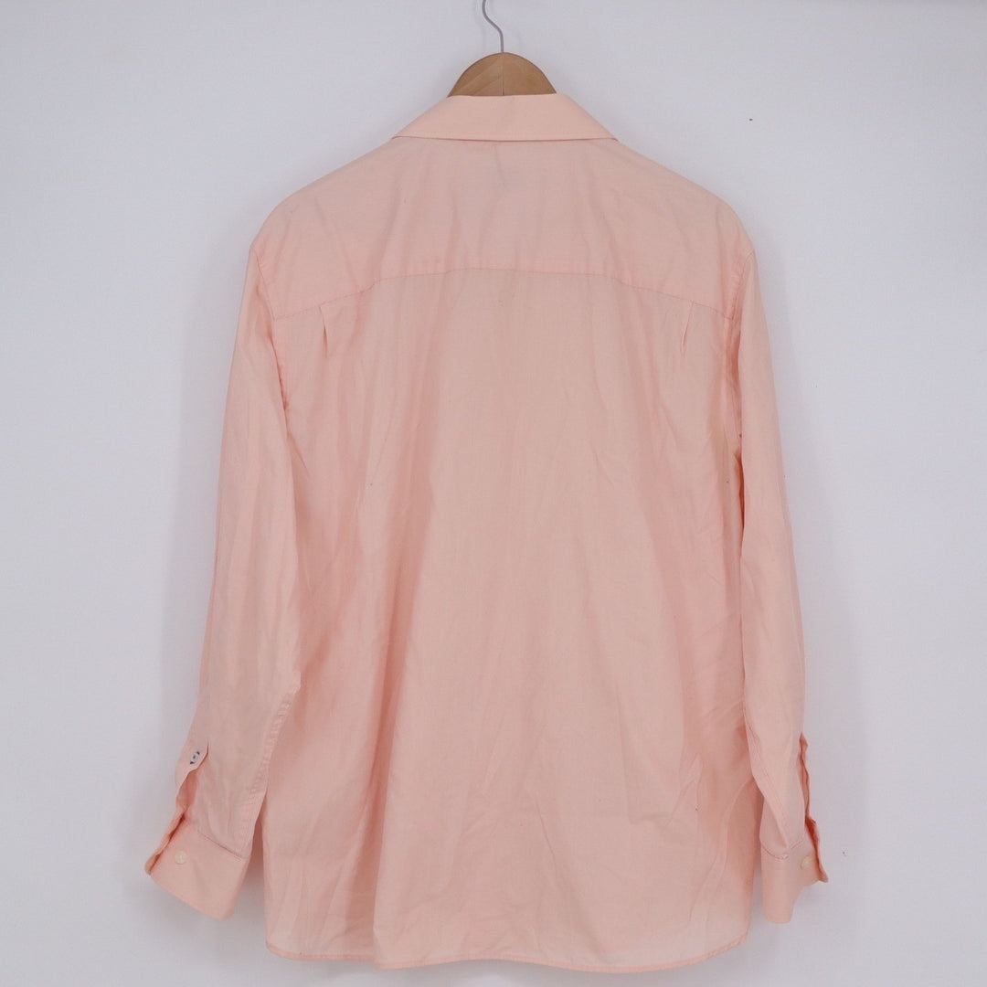 Haggar Mens Peach Regular Fit Long Sleeve Dress Shirt 16.5 32/33 Cotton Blend