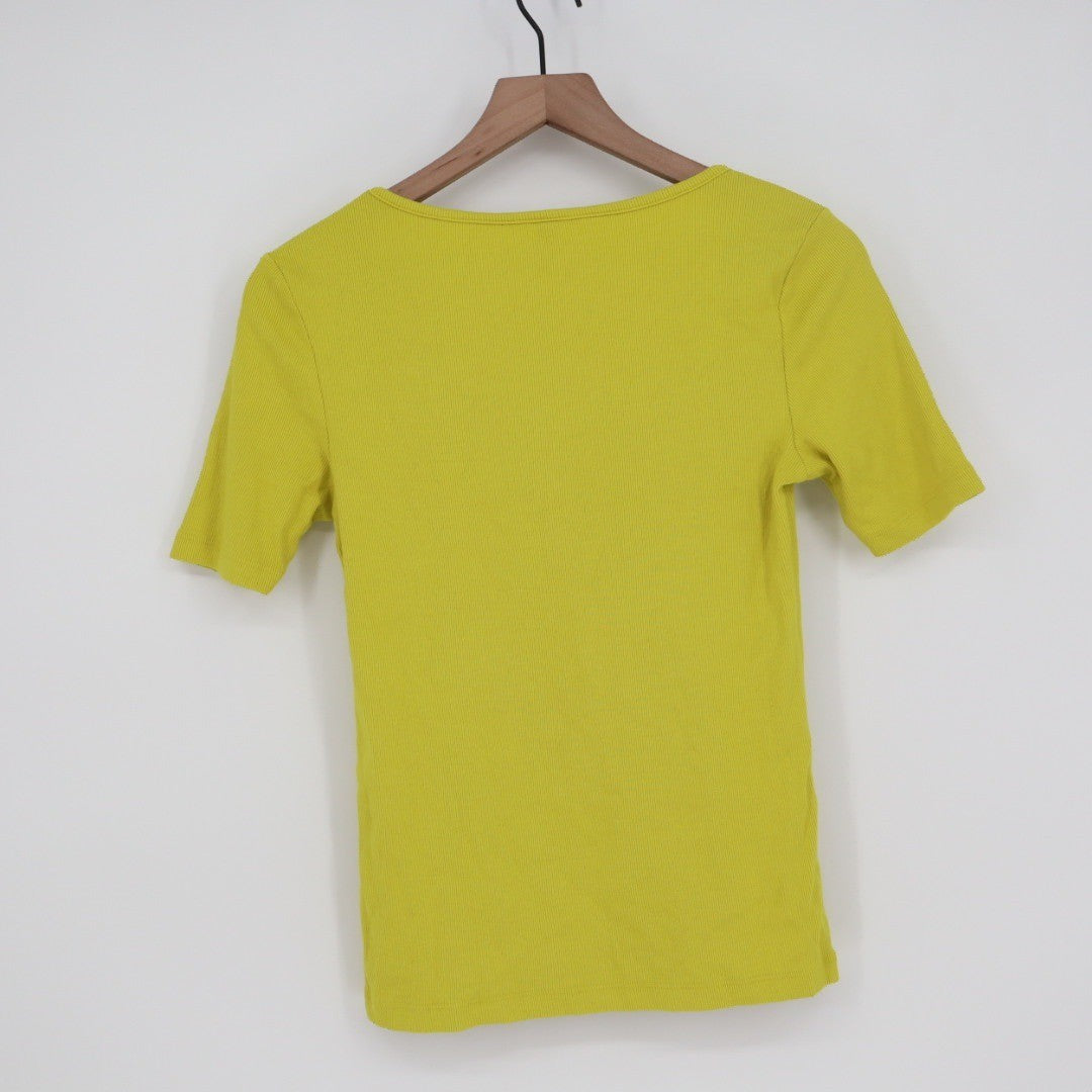 American Giant Women's Luxe Rib Square Neck Tee Size S Made In USA