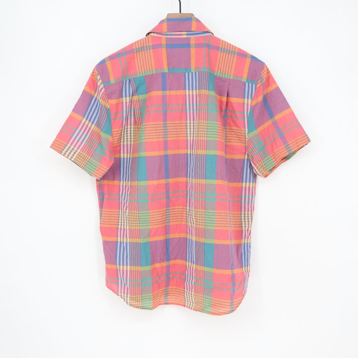 Walter Hagen Clubhouse Mens Small Madras Multi Plaid Cotton Short Sleeve Shirt