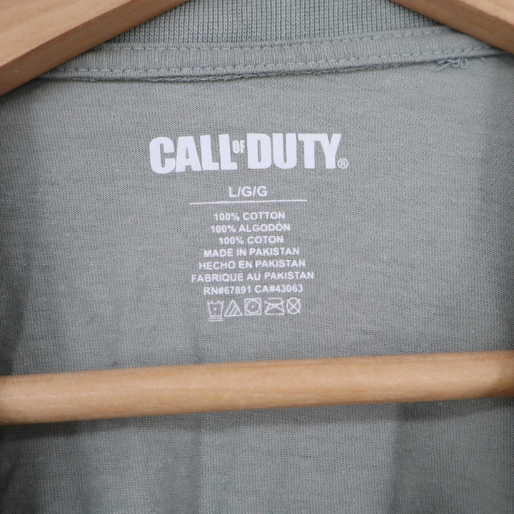 Call of Duty T-Shirt Mens Large Riley Beware Of The Dog Sage Green Graphic Exc
