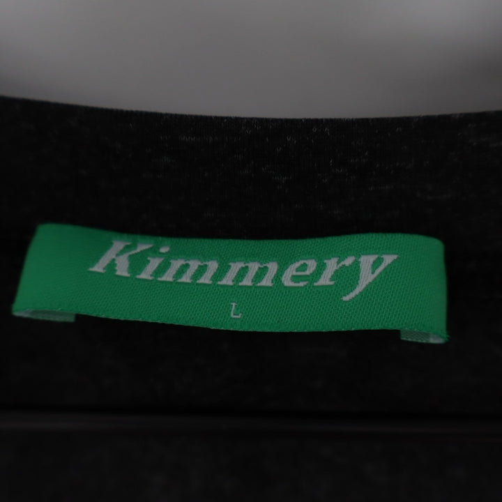 Kimmery T-Shirt Womens Large Black Stretch Raglan Sleeve Crew Neck Irregular Hem