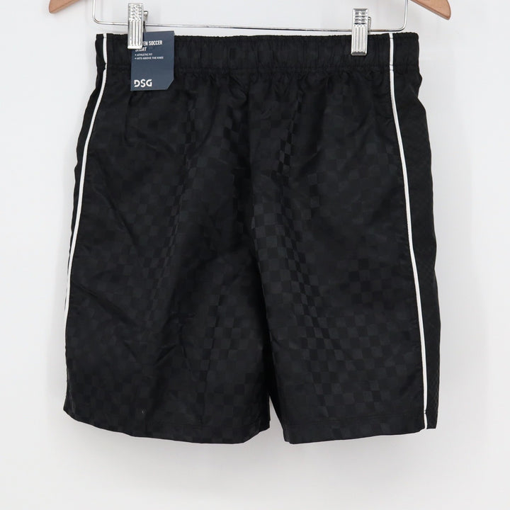 DSG Boys XL Woven Soccer Shorts Pure Black Checkerboard NWT