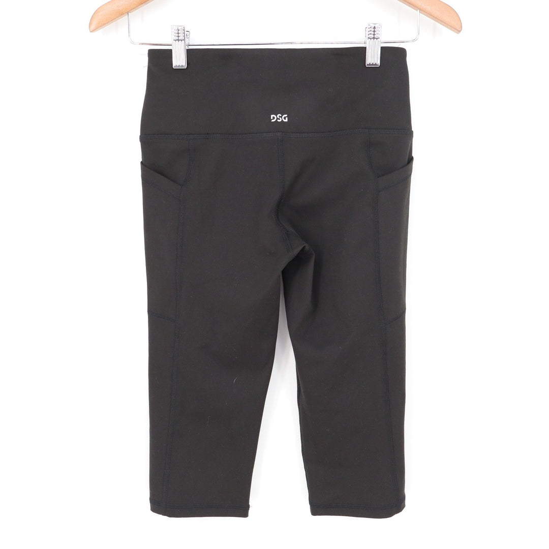 DSG Womens High Rise Capri Leggings Black Side Pockets XS