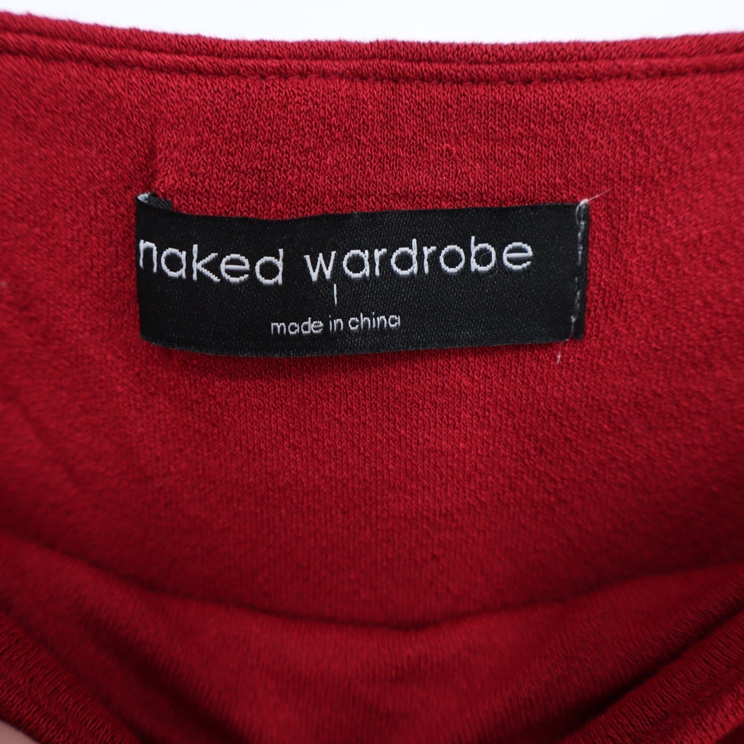 Naked Wardrobe Red Maxi Skirt Large High Waist Bodycon Stretch Viscose