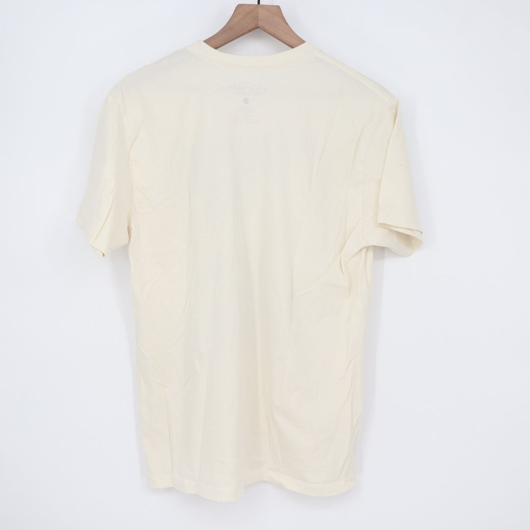 Lotus Fashion T-Shirt Mens Large White Graphic Cotton Short Sleeve Crew Neck