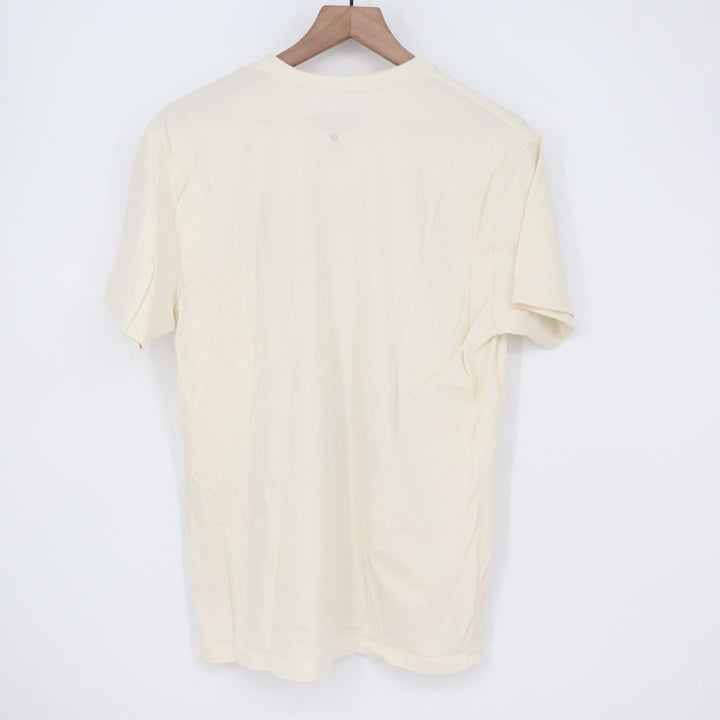 Lotus Fashion T-Shirt Mens Large White Graphic Cotton Short Sleeve Crew Neck