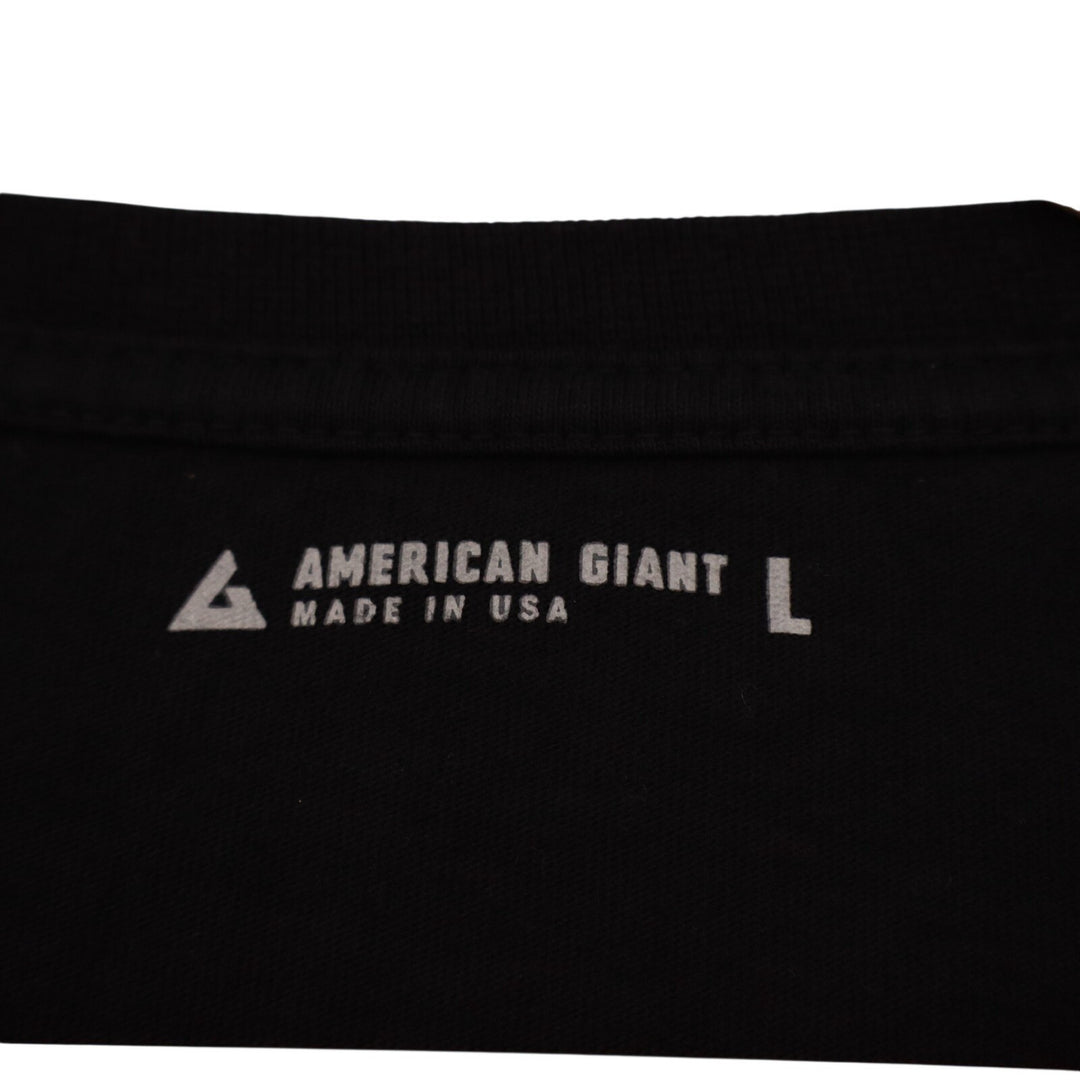 American Giant Crew Tee Shirt Mens Large Black Jersey Cotton Regular Fit Casual