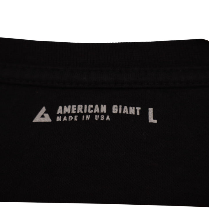 American Giant Crew Tee Shirt Mens Large Black Jersey Cotton Regular Fit Casual