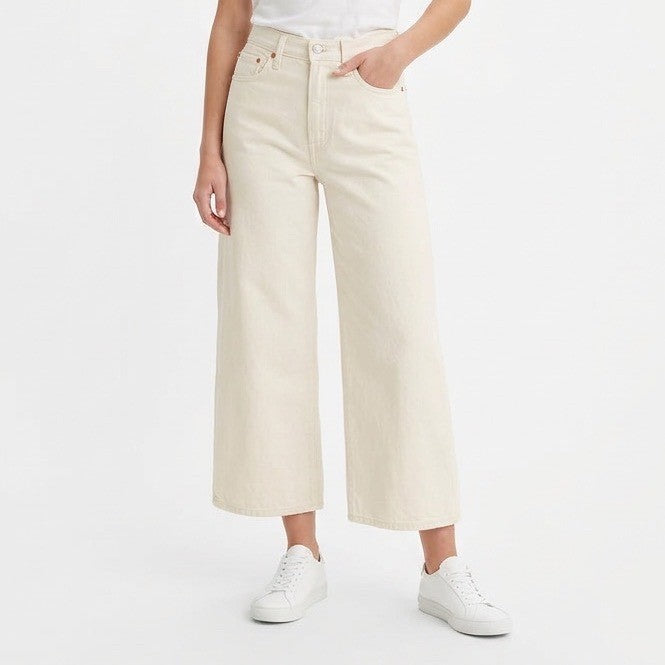 American Eagle Outfitters Strigid Crop Jeans Womens 8 Short White Denim Wide Leg