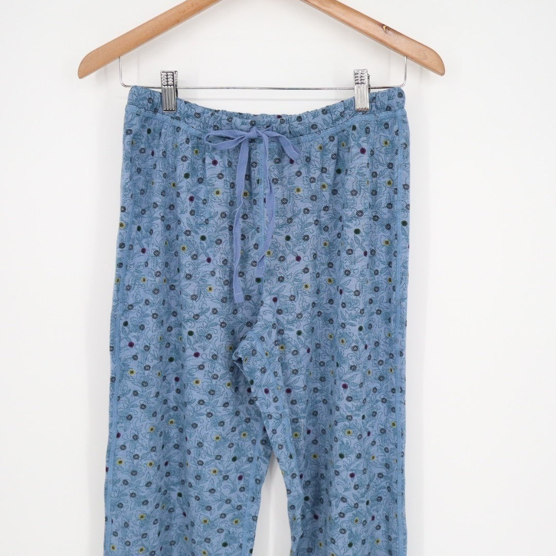 Free People Intimates Pajama Pants Womens W26 Blue Floral Stretch Drawstring